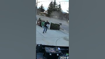 Just in time! Man checking mailbox dodges out of control car