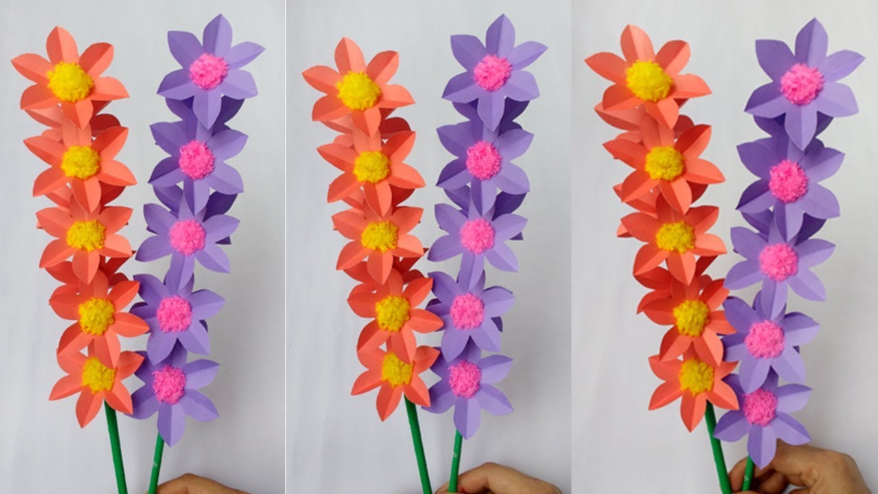 DIY Flower Stick !!! How To Make Most Beautiful Paper Flower Stick/DIY