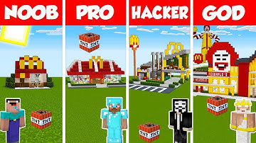 Minecraft MCDONALDS HOUSE BUILD CHALLENGE NOOB vs PRO vs HACKER vs GOD - Animation TNT