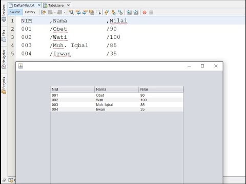 Java Swing - Menampilkan Isi Text dari Notepad ke Jtabel - YouTube