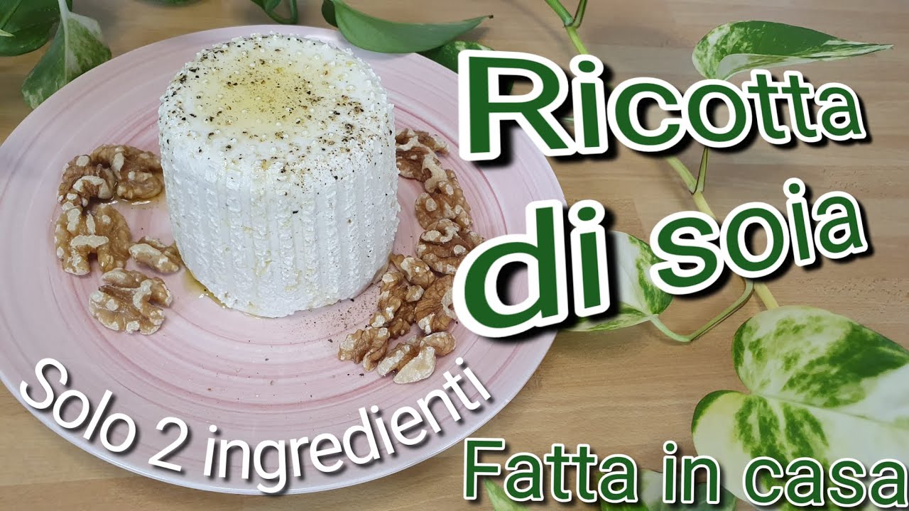 Ricotta di soia vegana fatta in casa con due ingredienti. Ricetta di formaggio vegetale facile