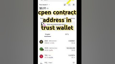 how to add cpen contract address in trust wallet