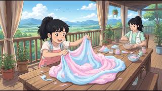A Summer Day Making Slime: Handmade Ocean Jelly & Galaxy Bingsu | Ghibli ASMR
