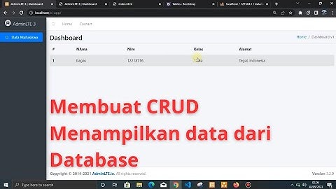 02 - Tutorial CRUD - Menampilkan Data menggunakan Codeigniter 3, PHP + Bootstrap 4.