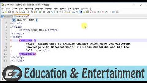 News Bar For Web || HTML & CSS || Using Notepad ++