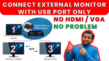 How to add 2 monitor to laptop without vga and hdmi | how to setup dual monitor without hdmi