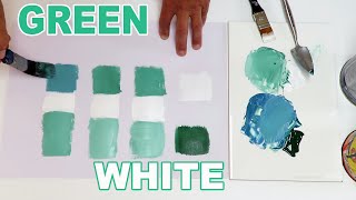 White And Green Color Mix With Acrylic House Paints