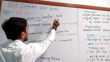 1st Year(ICS) Computer,Lec#04,Ch#5 Topic #I/O_Unit, #Interrupts, #DMA
