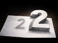 Amazing 3D Number 2 Drawing Illusion 😱 Realistic Pencil Sketch Tutorial