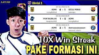 DIVISI 1 WIN STREAK 10X PAKE FORMASI INI BIKIN HOKI - GAMEPLAY EFOOTBALL 2022 MOBILE