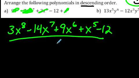 How to Write a Polynomial in Descending Order