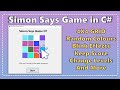 Make a simon says game in c and windows forms tutorial