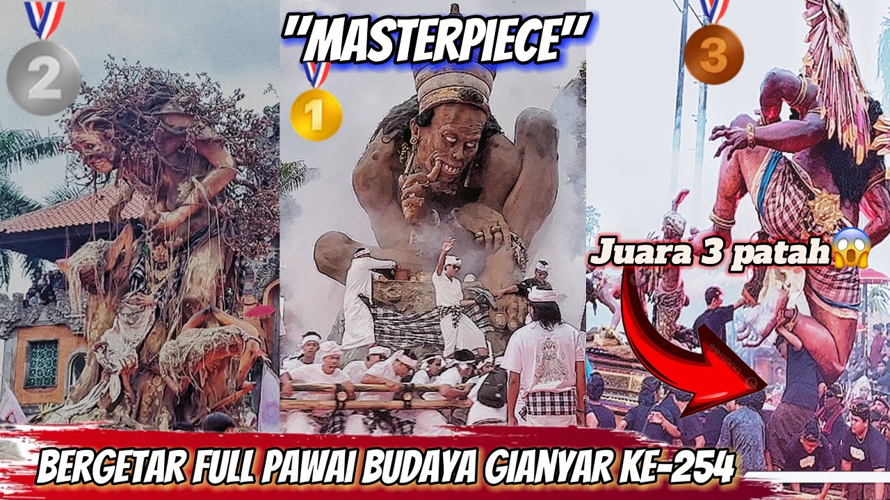 Bergetar Full Pawai Budaya 7 Ogoh-Ogoh Terbaik Sekecamatan Gianyar Menyambut HUT kota Gianyar Ke-254