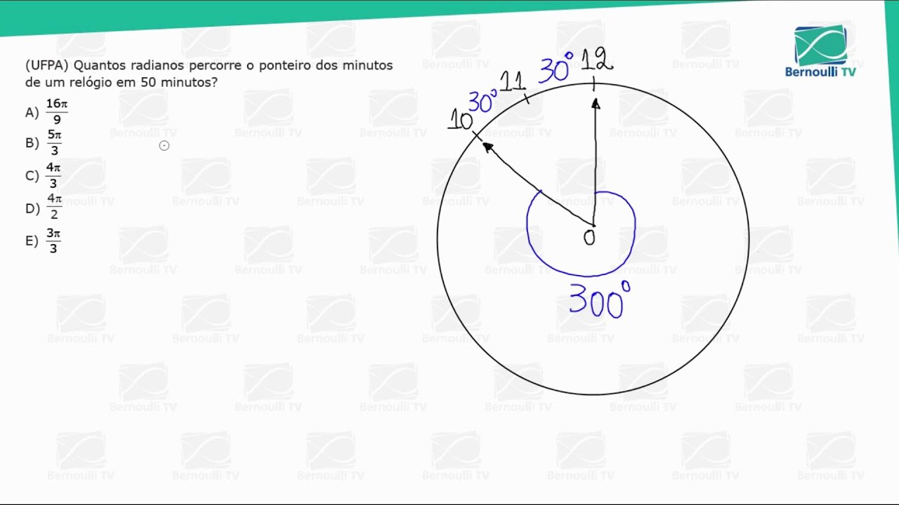 Quantos graus o ponteiro dos minutos se move em 50 minutos? - Quora