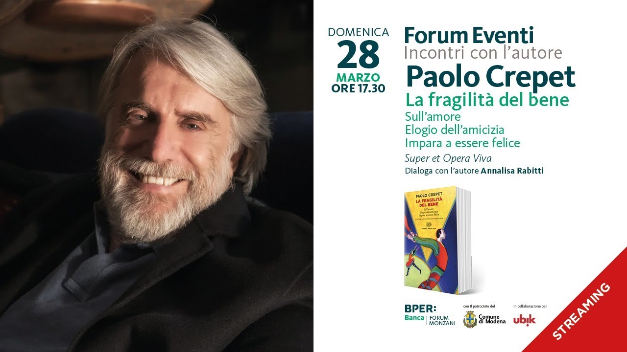 Paolo Crepet presenta il suo nuovo libro La fragilità del bene 