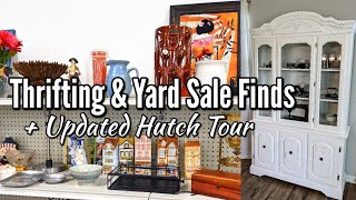 Thrifting at Goodwill+Yard Sale Finds & My Thrifted Hutch Décor Tour-August 2021