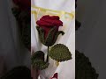 Eternal Red Wine Glass Rose Crochet Bouquet 🌹, #viral #youtubeshorts #art #kota #crochet