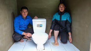 Completed Plastering Of Bathroom Walls And Installed Toilets On The Farm Family Farm