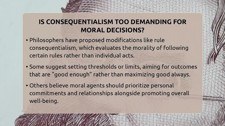 Is Consequentialism Too Demanding For Moral Decisions? - Philosophy Beyond
