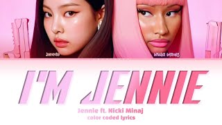 JENNIE - I'M JENNIE ft. Nicki Minaj Color Coded Lyrics Resimi