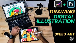 Drawing POP art Illustration with procreate + photoshop