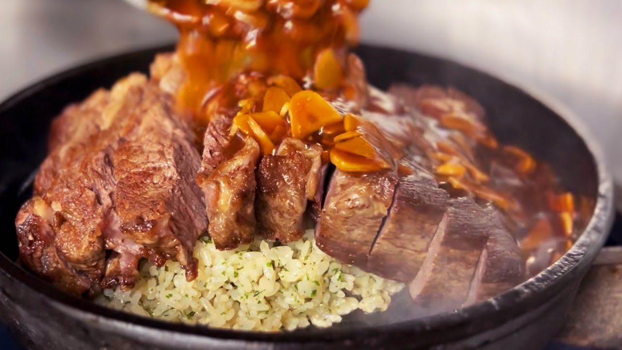 【ガリハラ】にんにくステーキ丼　Super garlic steak bowl