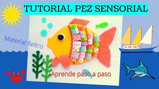 Como hacer un pez sensorial/actividad para el libro de tela/QUIET BOOK.