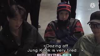 jungkook sleeping on the meeting 😴 how cute he looking 🤗😍💜💜#jk #jimin#jin #v #rm #suga #jhope #bts