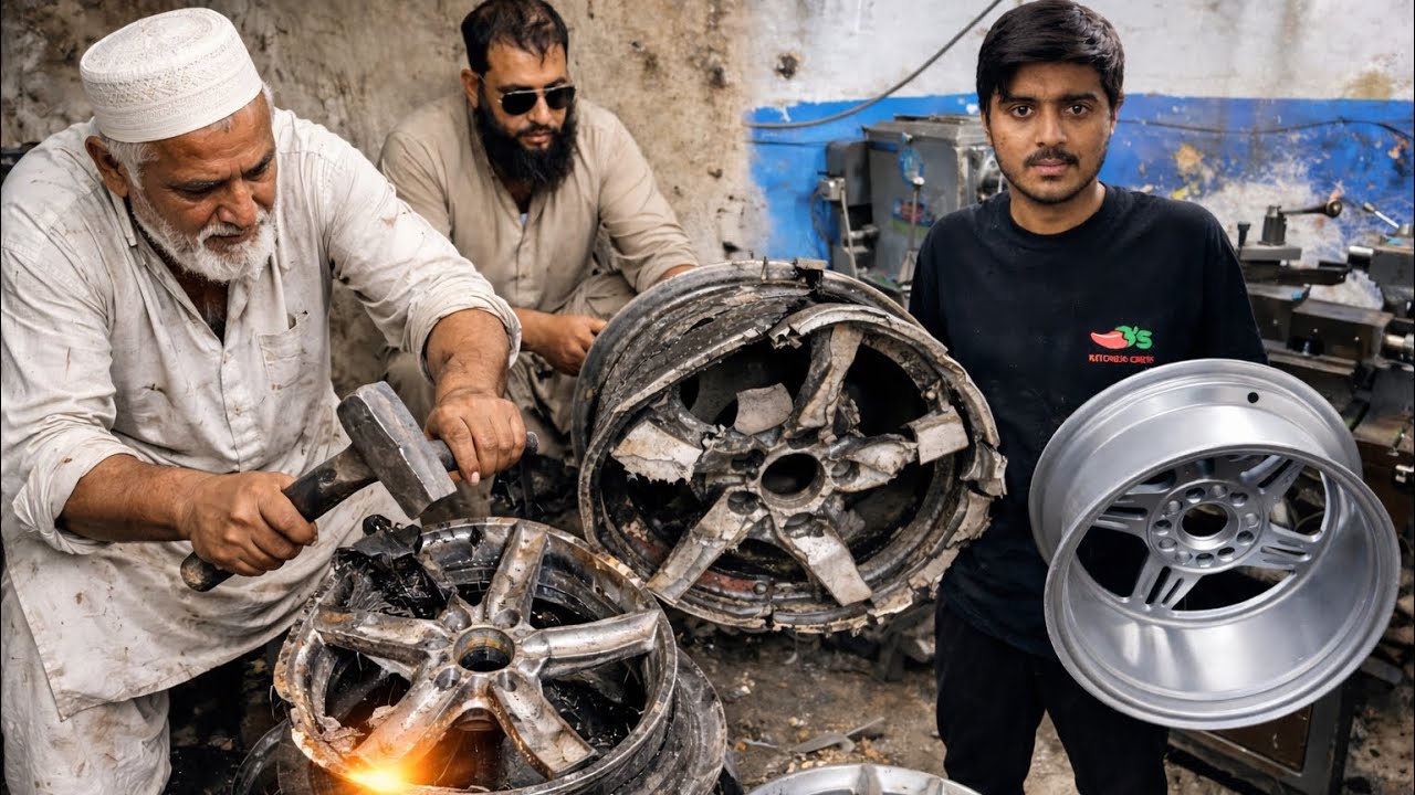Destroyed Alloy Wheels Rim Restoration – Incredible Welding Skills