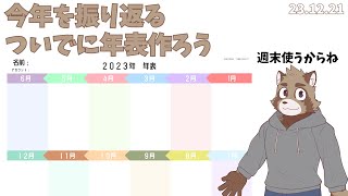 今年を振り返りながら年表を作る配信