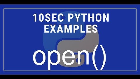 10sec Python Examples  open() Built in Function by Code Recipe