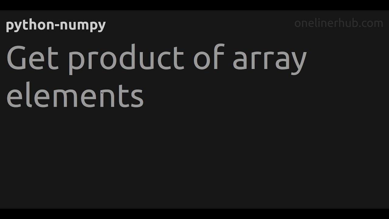 Get product of array elements - YouTube