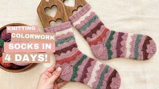 Knitting Colorwork Socks | The one week sock knitting challenge