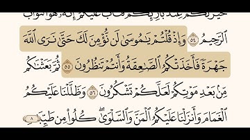 سورة البقرة من الآية ( ٥٤- ٥٧) القارئ/ أبو بكر الشاطري .