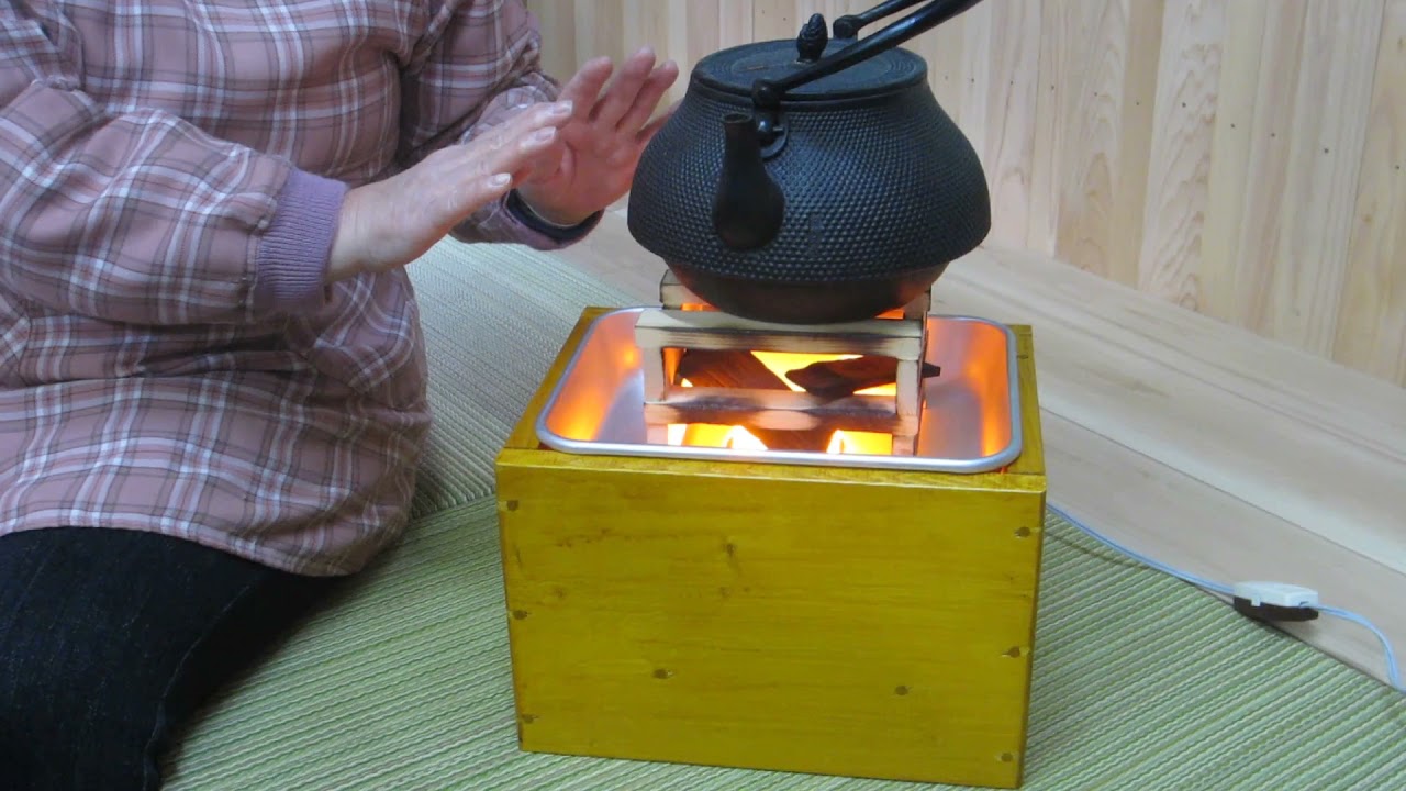 簡単五徳お湯炊きセット 鉄瓶と火鉢セット