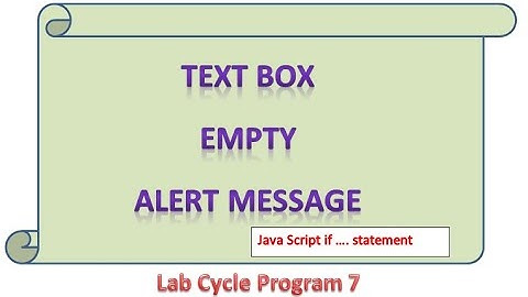 JavaScript Text Box Empty Alert