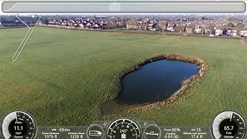 waypoints with overlay showing flight data