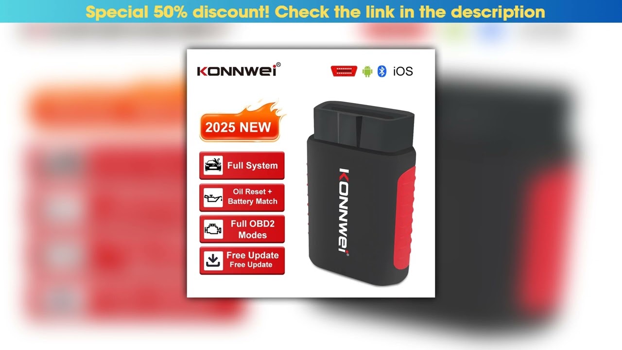 Flash Sale KONNWEI Car OBD2 Full System Scanner Bluetooth Connection App Scan Faults View EPB/DPF R