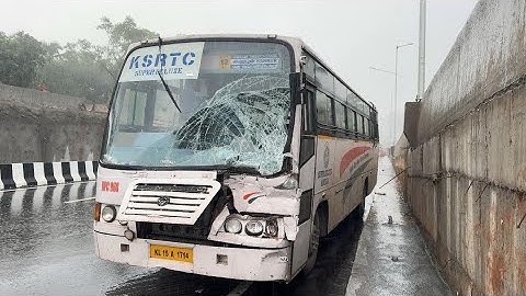 KSRTC bus crashes into lorry in accident