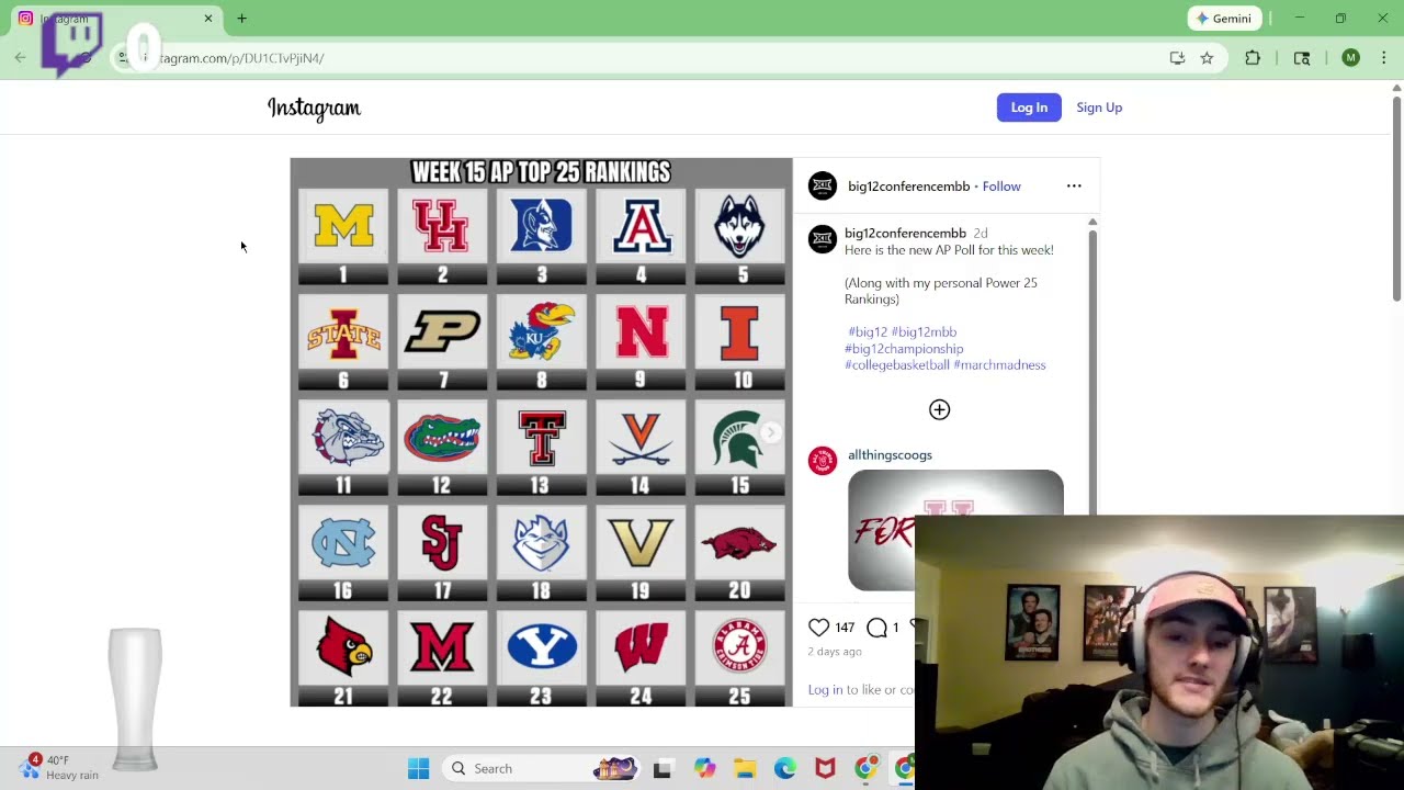Week 15 NCAAB AP Poll Reaction - Episode 3