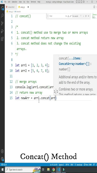 How to use concat method in javascript #shorts - YouTube
