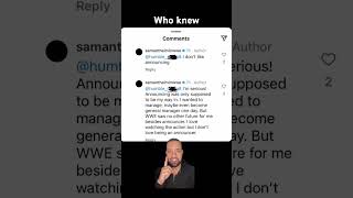Samantha Irvin says she never liked announcing on IG #wwe #wweraw #instagram #subscribe #wrestling