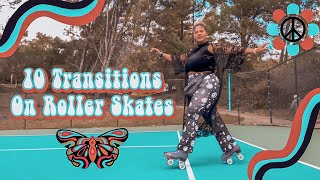 8 TRANSITIONS TO DO ON SKATES | HOW TO TRANSITION | ROLLERSKATE TRANSITIONS | HOW TO TURN ON SKATES