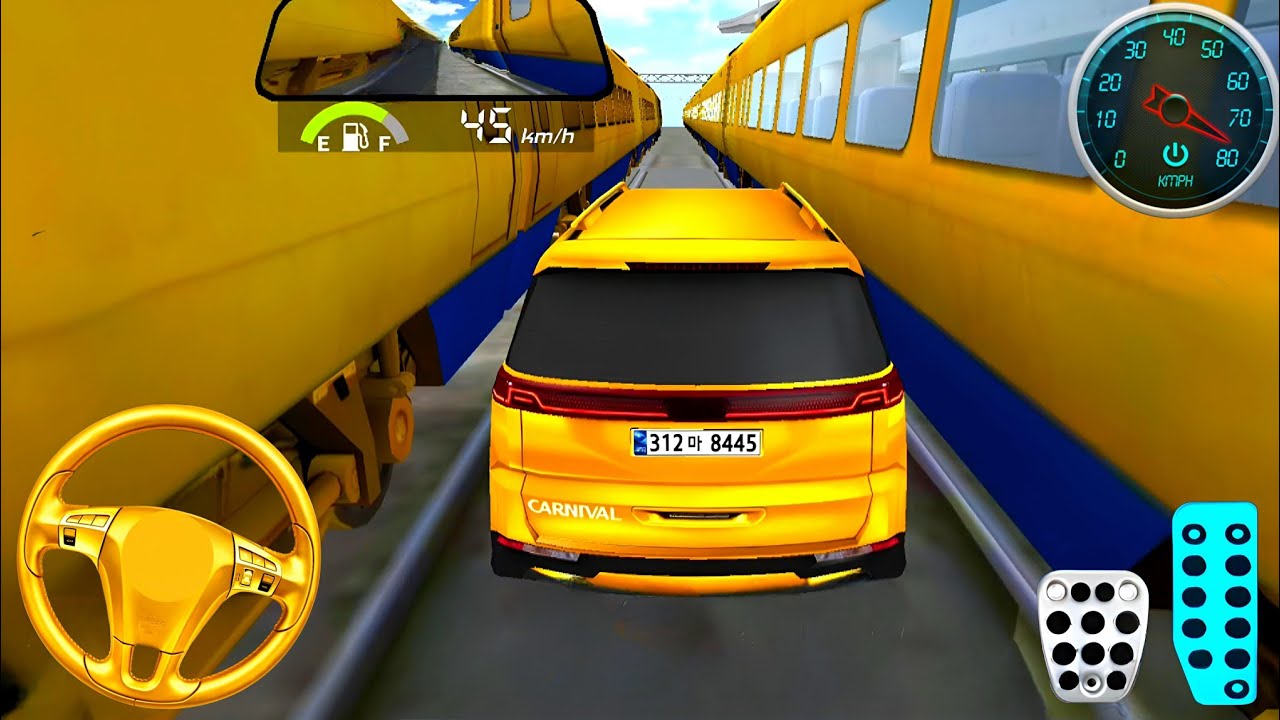 New Golden Kia Carnival vs Golden Bullet Train - 3D Driving Class - Android Gameplay
