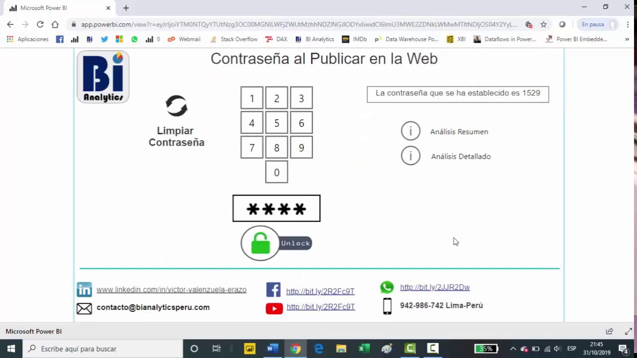 Contraseña al Publicar en Power BI - YouTube