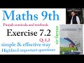 Maths class 9th | exercise 7.2 | Q 1,2 | ex 7.2 | Coordinate Geometry | 9th | unit 7