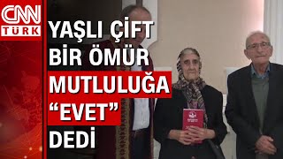 Sağlık Merkezinden Nikah Masasına... Gelin 90 Damat 77 Yaşında Evlendiler