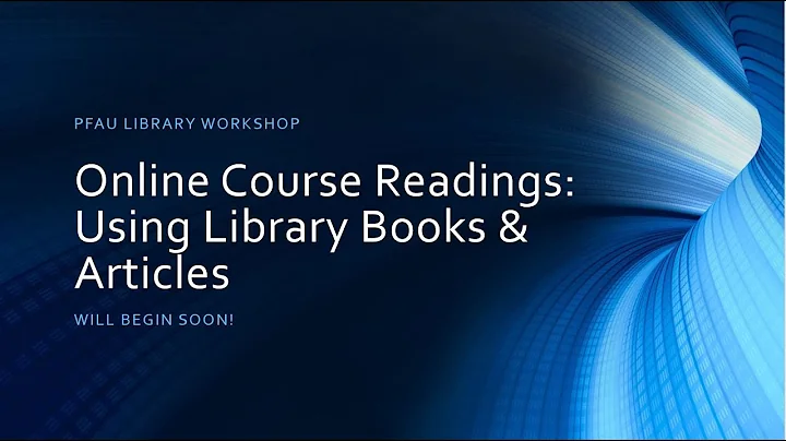 Online Course Readings: Using Library Books & Articles