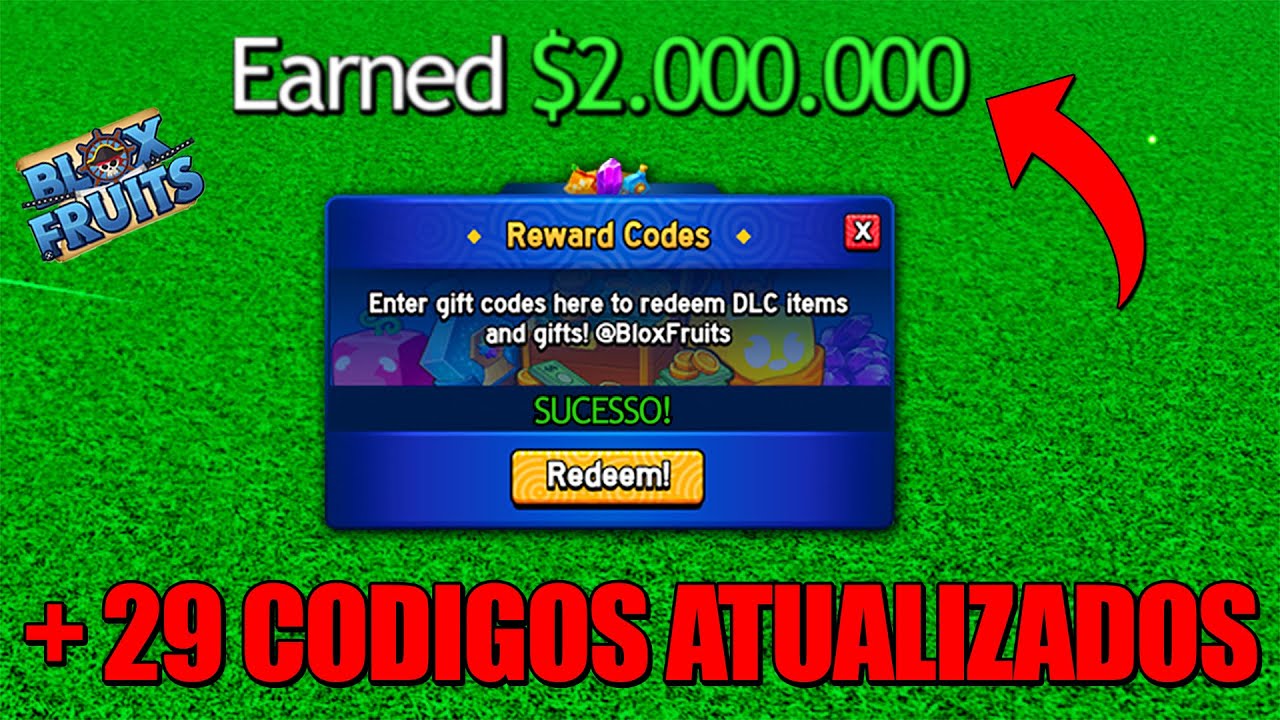 TODOS OS CÓDIGOS DE DINHEIRO NO BLOX FRUITS + TODOS OS 29 CÓDIGOS ...