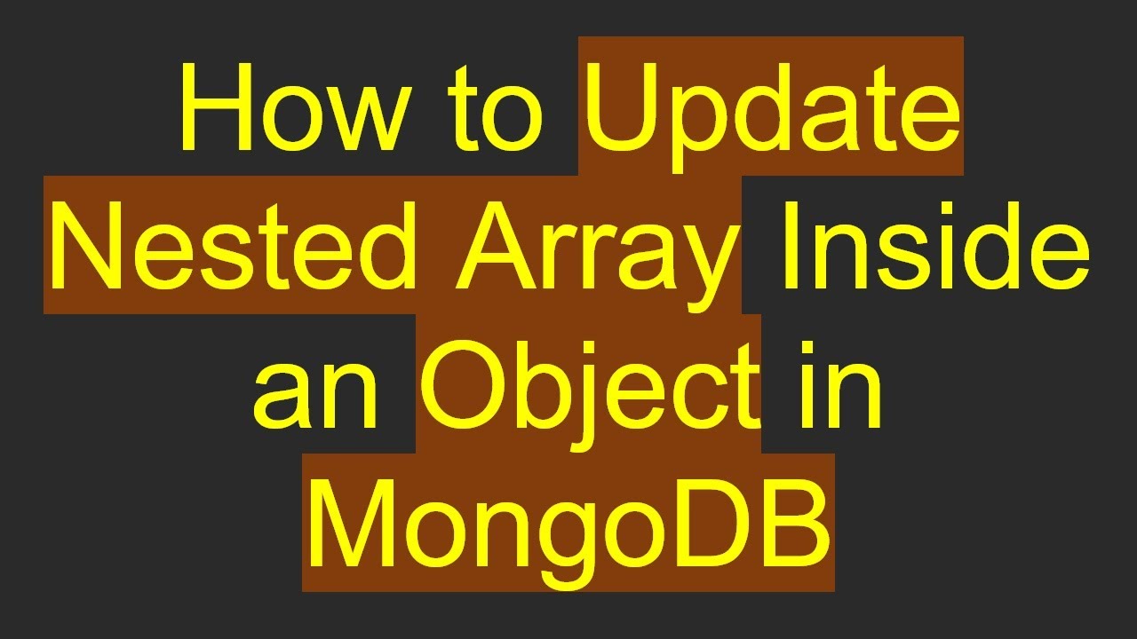 How to Update Nested Array Inside an Object in MongoDB